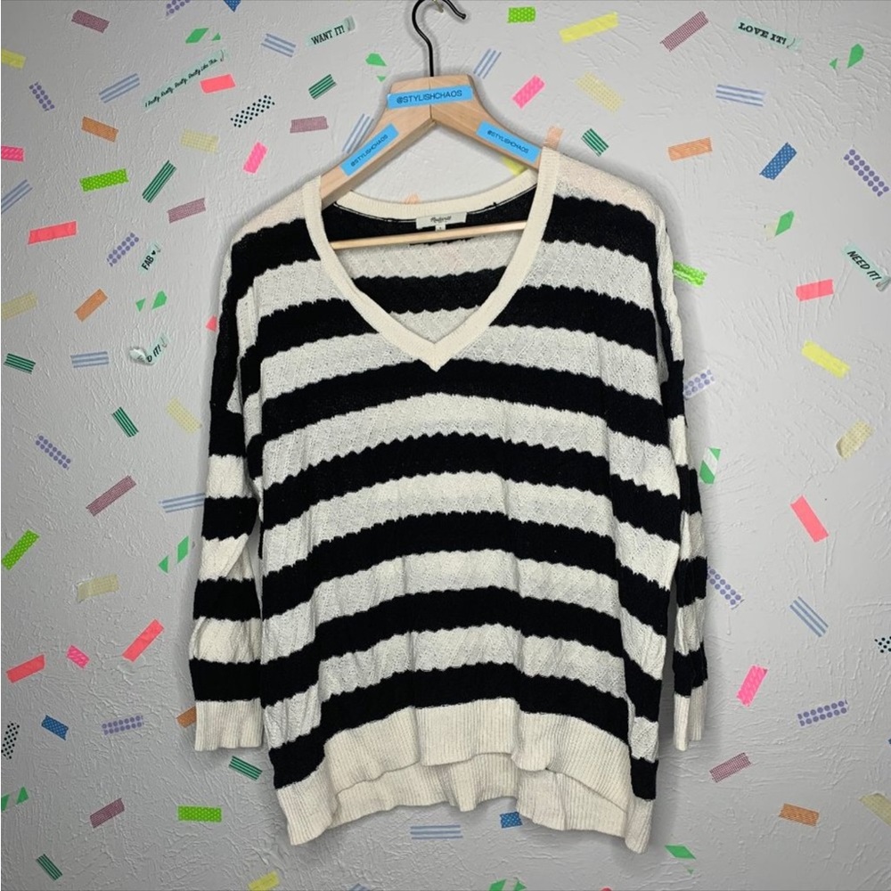 Madewell black and white striped sweater